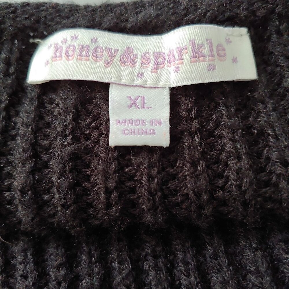 Honey & Sparkle Womens Crochet Granny Square Y2K Hippie Retro Floral Boho XL - Picture 5 of 6
